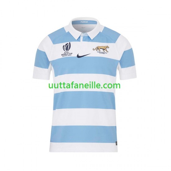 Jalkapallo Pelipaitoja Argentiina Mies Kotipeliasu Rugby RWC 2023 Lyhythihainen