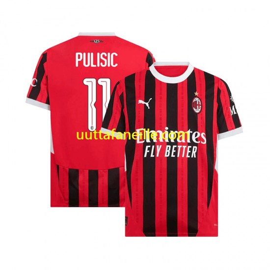 Jalkapallo Pelipaitoja AC Milan UCL Font PULISIC 11 Mies Kotipeliasu 2024-2025 Lyhythihainen