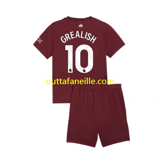 Jalkapallo Pelipaitoja Manchester City Jack Grealish 10 Lasten Kolmas peliasu 2024-2025 Lyhythihainen