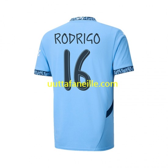 Jalkapallo Pelipaitoja Manchester City UCL Font RODRIGO 16 Mies Kotipeliasu 2024-2025 Lyhythihainen