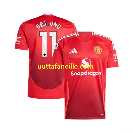 Jalkapallo Pelipaitoja Manchester United Rasmus Hojlund 11 Mies Kotipeliasu 2024-2025 Lyhythihainen