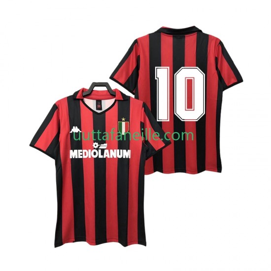 Jalkapallo Pelipaitoja AC Milan 10 1988 1989 Retro Mies Kotipeliasu Lyhythihainen
