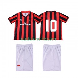 Jalkapallo Pelipaitoja AC Milan 10 1990 1991 Retro Lasten Kotipeliasu Lyhythihainen