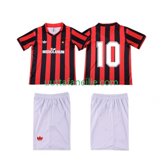 Jalkapallo Pelipaitoja AC Milan 10 1990 1991 Retro Lasten Kotipeliasu Lyhythihainen