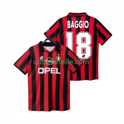 Jalkapallo Pelipaitoja AC Milan BAGGIO 18 1996 1997 Retro Mies Kotipeliasu Lyhythihainen