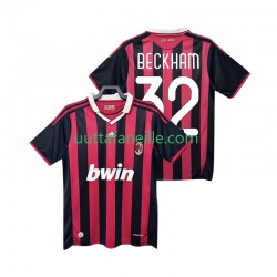 Jalkapallo Pelipaitoja AC Milan BECKHAM 32 2009 Retro Mies Kotipeliasu 2010 Lyhythihainen