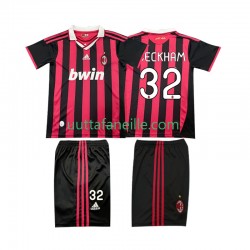 Jalkapallo Pelipaitoja AC Milan BECKHAM 32 2009 Retro Lasten Kotipeliasu 2010 Lyhythihainen