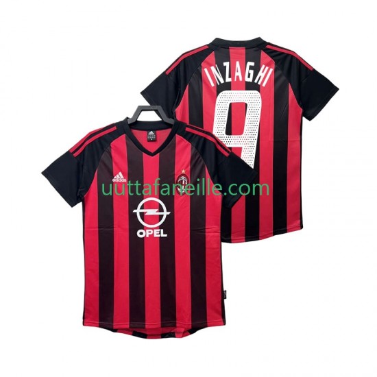 Jalkapallo Pelipaitoja AC Milan INZAGHI 9 2003 Retro Mies Kotipeliasu 2002 Lyhythihainen