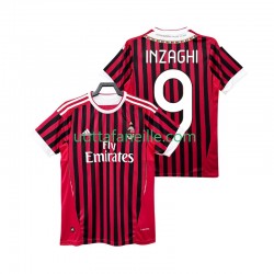 Jalkapallo Pelipaitoja AC Milan INZAGHI 9 2012 Retro Mies Kotipeliasu 2011 Lyhythihainen