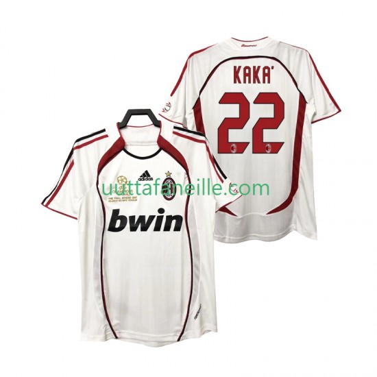 Jalkapallo Pelipaitoja AC Milan KAKA 22 2007 Retro Mies Vieraspeliasu 2006 Lyhythihainen
