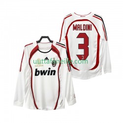 Jalkapallo Pelipaitoja AC Milan MALDINI 3 2007 Retro Mies Vieraspeliasu 2006 Pitkähihainen