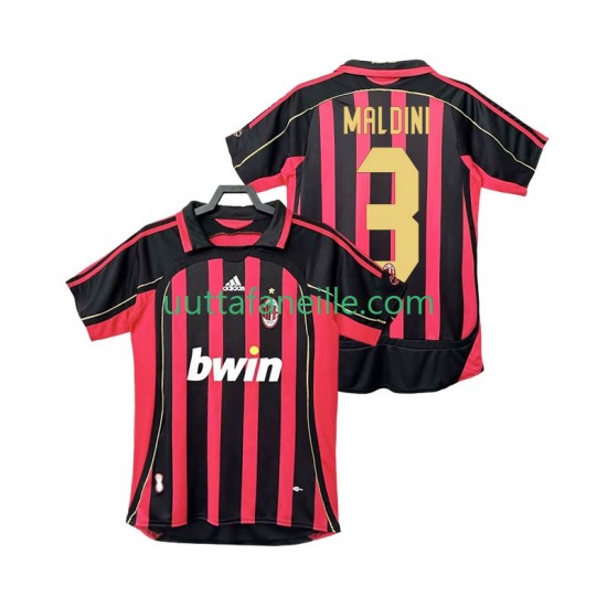 Jalkapallo Pelipaitoja AC Milan MALDINI 3 2007 Retro Mies Kotipeliasu 2006 Lyhythihainen