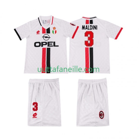 Jalkapallo Pelipaitoja AC Milan MALDINI 3 1996 1997 Retro Lasten Vieraspeliasu Lyhythihainen