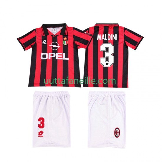 Jalkapallo Pelipaitoja AC Milan MALDINI 3 1996 1997 Retro Lasten Kotipeliasu Lyhythihainen