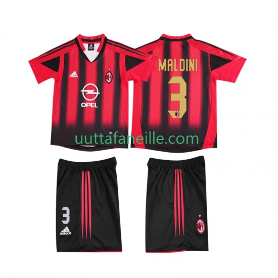 Jalkapallo Pelipaitoja AC Milan MALDINI 3 2005 Retro Lasten Kotipeliasu 2004 Lyhythihainen
