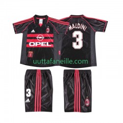 Jalkapallo Pelipaitoja AC Milan MALDINI 3 Retro Lasten Kolmas peliasu 1998 1999 Lyhythihainen