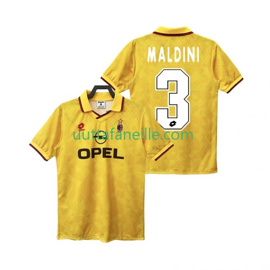 Jalkapallo Pelipaitoja AC Milan MALDINI 3 1995 1996 Retro Mies Kolmas peliasu Lyhythihainen