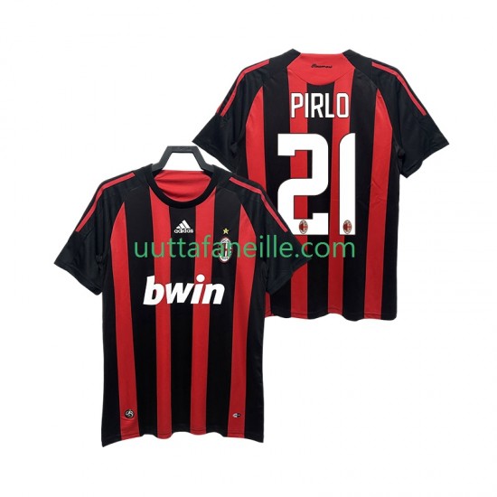 Jalkapallo Pelipaitoja AC Milan RIRLO 21 2009 Retro Mies Kotipeliasu 2008 Lyhythihainen
