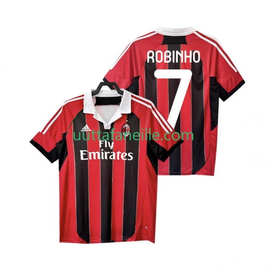 Jalkapallo Pelipaitoja AC Milan ROBINHO 7 2012 2013 Retro Mies Kotipeliasu Lyhythihainen