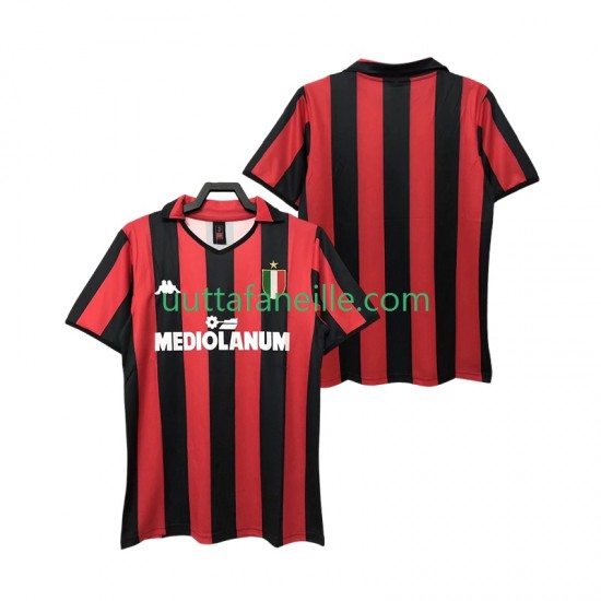 Jalkapallo Pelipaitoja AC Milan 1988 1989 Retro Mies Kotipeliasu Lyhythihainen