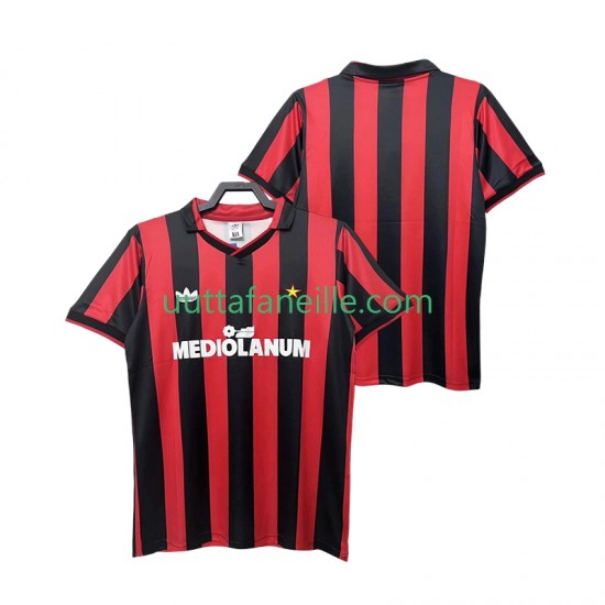 Jalkapallo Pelipaitoja AC Milan 1990 1991 Retro Mies Kotipeliasu Lyhythihainen