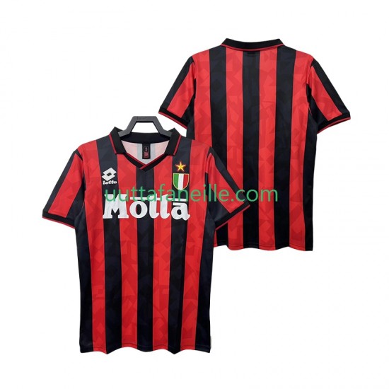 Jalkapallo Pelipaitoja AC Milan 1993 Retro Mies Kotipeliasu 1994 Lyhythihainen