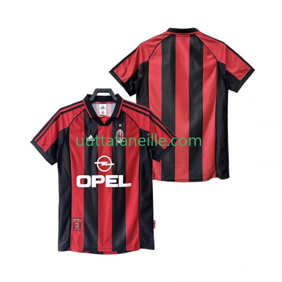 Jalkapallo Pelipaitoja AC Milan Retro Mies Kotipeliasu 1998 1999 Lyhythihainen