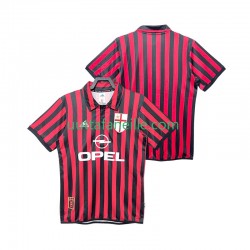 Jalkapallo Pelipaitoja AC Milan 2000 Retro Mies Kotipeliasu 1999 Lyhythihainen