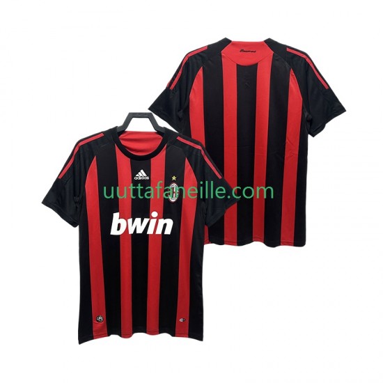 Jalkapallo Pelipaitoja AC Milan 2009 Retro Mies Kotipeliasu 2008 Lyhythihainen