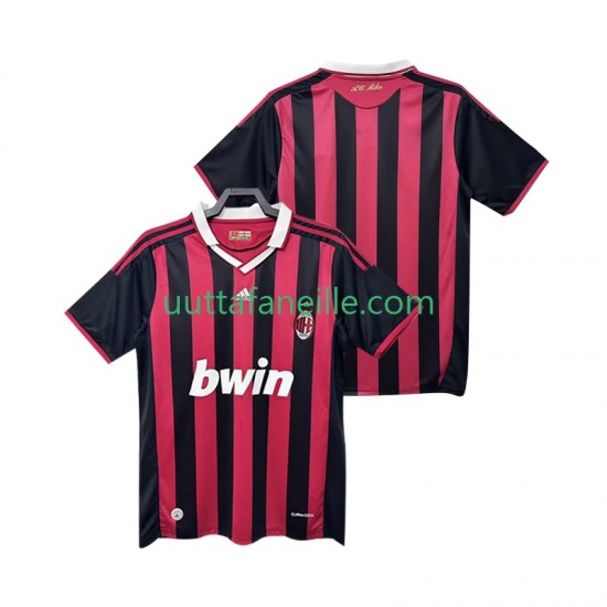 Jalkapallo Pelipaitoja AC Milan 2009 Retro Mies Kotipeliasu 2010 Lyhythihainen