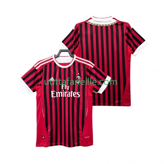Jalkapallo Pelipaitoja AC Milan 2012 Retro Mies Kotipeliasu 2011 Lyhythihainen