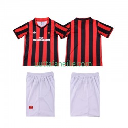 Jalkapallo Pelipaitoja AC Milan 1990 1991 Retro Lasten Kotipeliasu Lyhythihainen