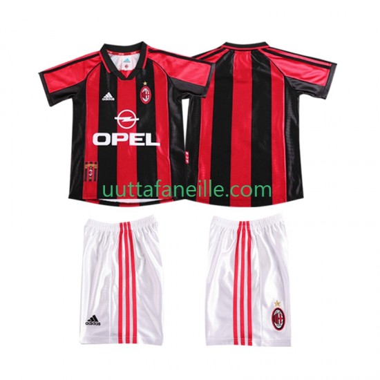 Jalkapallo Pelipaitoja AC Milan Retro Lasten Kotipeliasu 1998 1999 Lyhythihainen