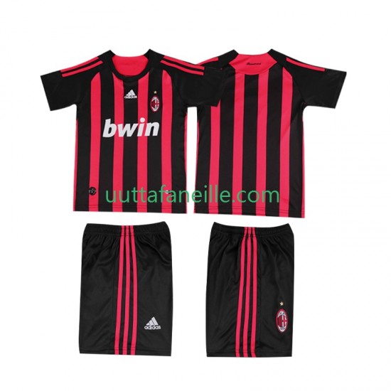 Jalkapallo Pelipaitoja AC Milan 2009 Retro Lasten Kotipeliasu 2008 Lyhythihainen