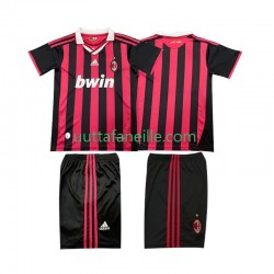 Jalkapallo Pelipaitoja AC Milan 2009 Retro Lasten Kotipeliasu 2010 Lyhythihainen