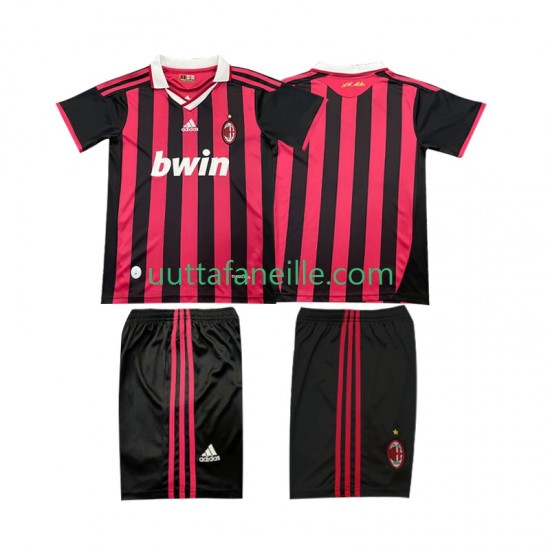 Jalkapallo Pelipaitoja AC Milan 2009 Retro Lasten Kotipeliasu 2010 Lyhythihainen