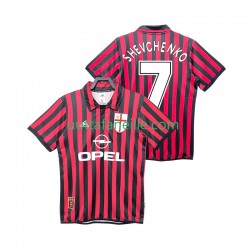 Jalkapallo Pelipaitoja AC Milan SHEVCHENKO 7 2000 Retro Mies Kotipeliasu 1999 Lyhythihainen