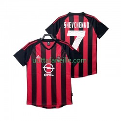 Jalkapallo Pelipaitoja AC Milan SHEVCHENKO 7 2003 Retro Mies Kotipeliasu 2002 Lyhythihainen