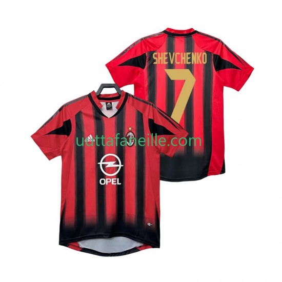 Jalkapallo Pelipaitoja AC Milan SHEVCHENKO 7 2005 Retro Mies Kotipeliasu 2004 Lyhythihainen