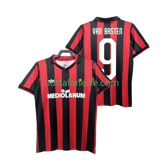 Jalkapallo Pelipaitoja AC Milan VAN BASTEN 9 1990 1991 Retro Mies Kotipeliasu Lyhythihainen