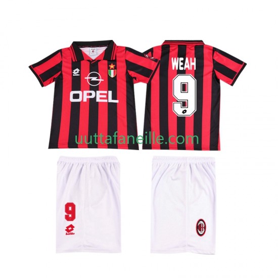 Jalkapallo Pelipaitoja AC Milan WEAH 9 1996 1997 Retro Lasten Kotipeliasu Lyhythihainen