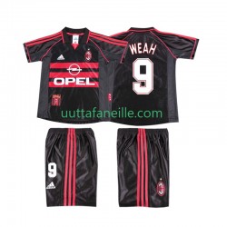 Jalkapallo Pelipaitoja AC Milan WEAH 9 Retro Lasten Kolmas peliasu 1998 1999 Lyhythihainen