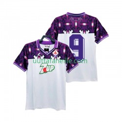 Jalkapallo Pelipaitoja ACF Fiorentina 9 1992 1993 Retro Mies Vieraspeliasu Lyhythihainen