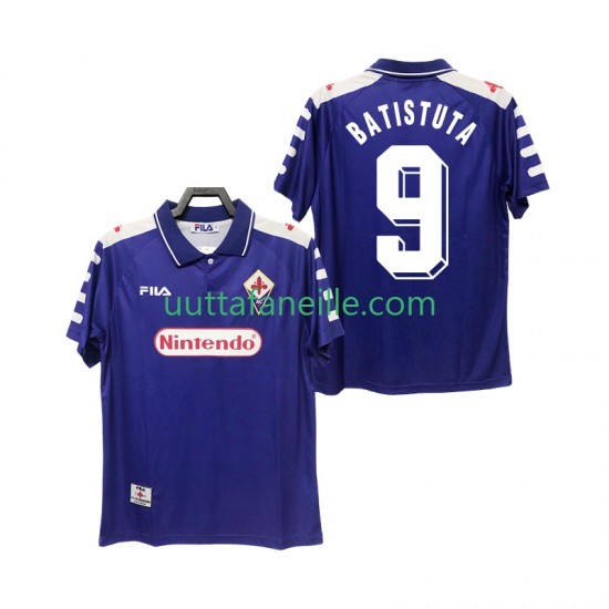 Jalkapallo Pelipaitoja ACF Fiorentina BASTUTA 9 Retro Mies Kotipeliasu 1998 1999 Lyhythihainen
