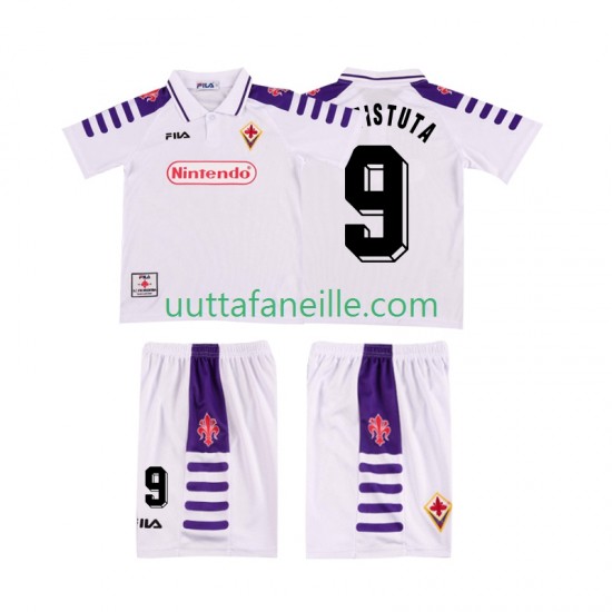Jalkapallo Pelipaitoja ACF Fiorentina BASTUTA 9 Retro Lasten Vieraspeliasu 1998 1999 Lyhythihainen