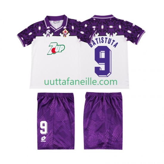 Jalkapallo Pelipaitoja ACF Fiorentina BATISTUTA 9 1992 1993 Retro Lasten Vieraspeliasu Lyhythihainen