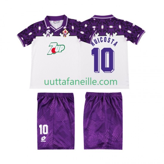 Jalkapallo Pelipaitoja ACF Fiorentina RUI COSTA 10 1992 1993 Retro Lasten Vieraspeliasu Lyhythihainen