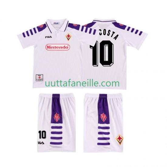Jalkapallo Pelipaitoja ACF Fiorentina RUI COSTA 10 Retro Lasten Vieraspeliasu 1998 1999 Lyhythihainen