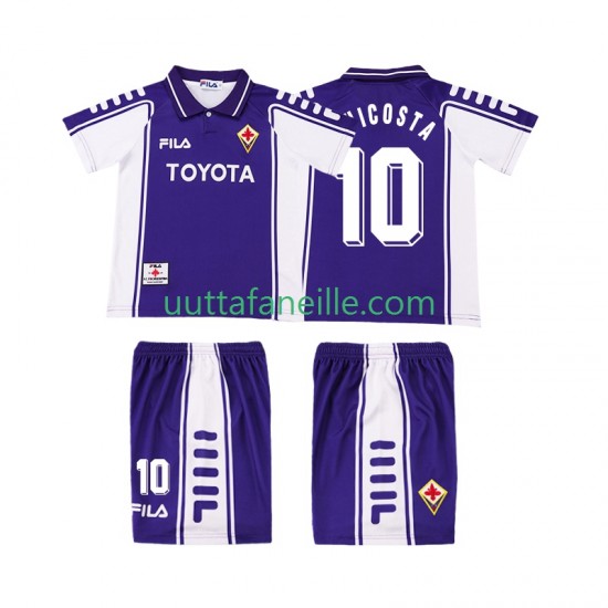 Jalkapallo Pelipaitoja ACF Fiorentina RUI COSTA 10 2000 Retro Lasten Kotipeliasu 1999 Lyhythihainen