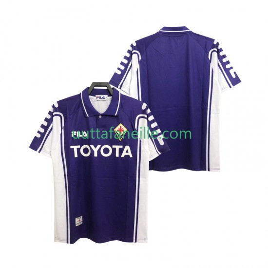 Jalkapallo Pelipaitoja ACF Fiorentina 2000 Retro Mies Kotipeliasu 1999 Lyhythihainen
